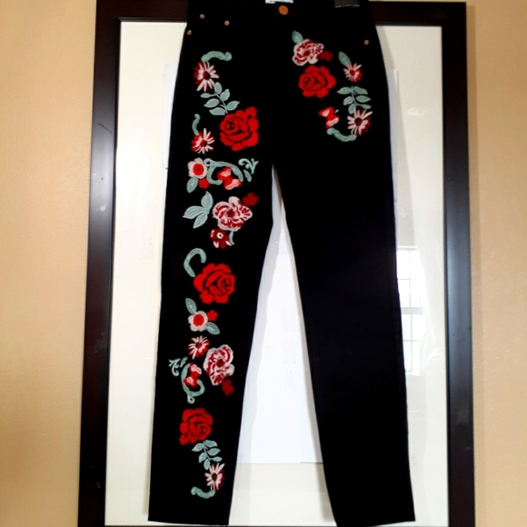 ASOS Glamorous | NWOT High Waist Embellished Jeans - Picture 2 of 3